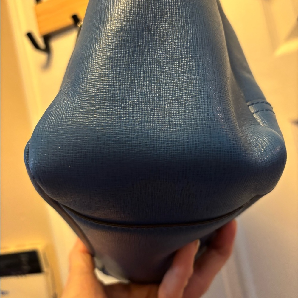Coach 2013 (23578) City Tote Blue Saffiano Leather Medium Zip Top Tote in VGUC - Picture 9 of 15